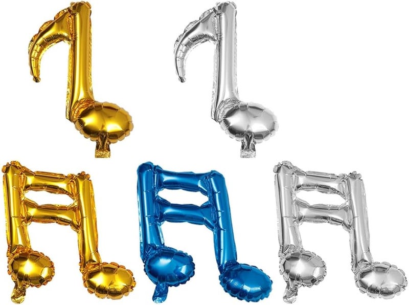Gold Silver Blue Musical Note Foil Balloons 10Pcs Party Decorations for Birthdays Weddings - Image 1